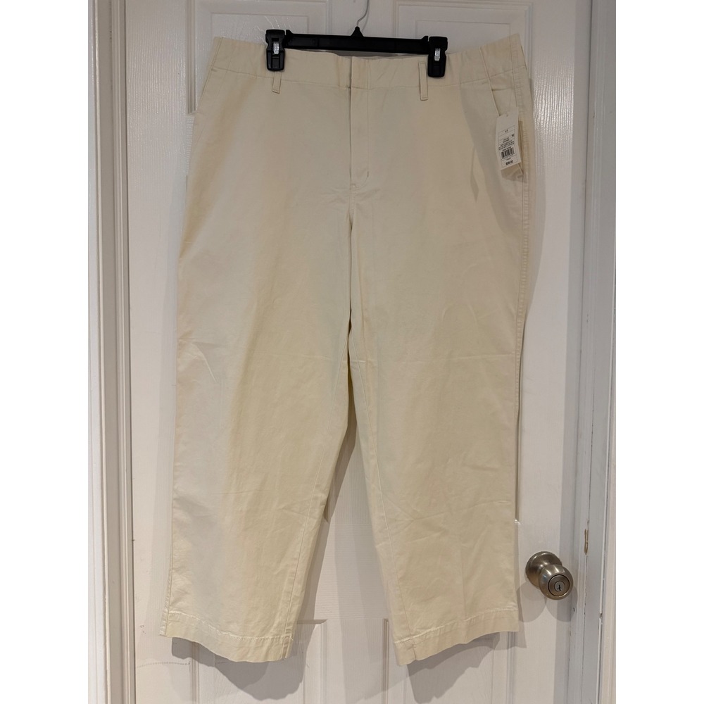 NWT A New Day Cream High Rise Straight Leg Stretch Chino Pants Coastal Preppy